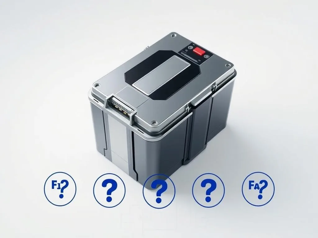 A brightly lit, high-angle shot of a sleek, modern electric car battery, its surface gleaming with a metallic sheen. The battery is set against a clean, white background, allowing its intricate design and technical components to be clearly visible. In the foreground, a series of FAQ icons, each representing a common question about electric car batteries, are strategically placed around the battery, creating a sense of informative context. The middle ground features a subtle grid or schematic diagram, hinting at the battery's inner workings and technical specifications. The overall mood is one of informative clarity, inviting the viewer to explore the frequently asked questions about this electric car battery. A brightly lit, high-angle shot of a sleek, modern electric car battery, its surface gleaming with a metallic sheen. The battery is set against a clean, white background, allowing its intricate design and technical components to be clearly visible. In the foreground, a series of FAQ icons, each representing a common question about electric car batteries, are strategically placed around the battery, creating a sense of informative context. The middle ground features a subtle grid or schematic diagram, hinting at the battery's inner workings and technical specifications. The overall mood is one of informative clarity, inviting the viewer to explore the frequently asked questions about this electric car battery.