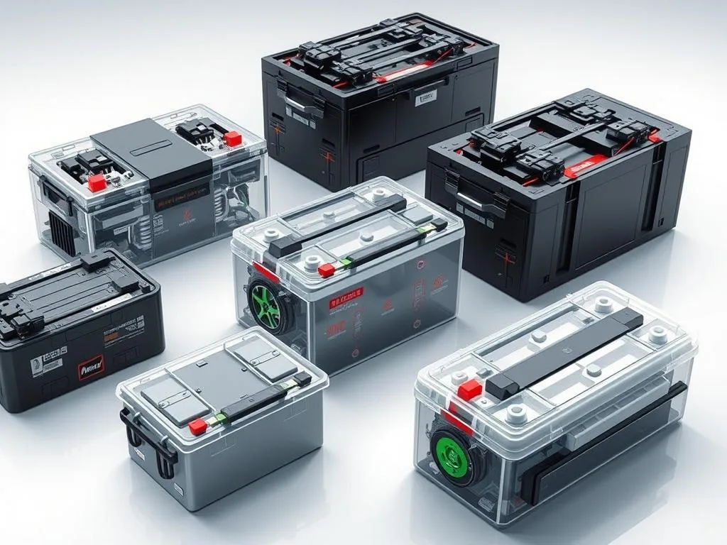 Detailed comparison of electric battery technologies, showcasing diverse models from leading brands. Sleek and modern design, with seamless integration of battery packs, motors, and charging components. Crisp lighting highlights the intricate structures, textures, and color palettes of the batteries. Precise angles and perspectives emphasize the technical complexities and innovative engineering. Convey a sense of technological sophistication and environmental sustainability. Realistic and high-fidelity rendering, capturing the essence of the cutting-edge battery solutions for the electric vehicle market. Detailed comparison of electric battery technologies, showcasing diverse models from leading brands. Sleek and modern design, with seamless integration of battery packs, motors, and charging components. Crisp lighting highlights the intricate structures, textures, and color palettes of the batteries. Precise angles and perspectives emphasize the technical complexities and innovative engineering. Convey a sense of technological sophistication and environmental sustainability. Realistic and high-fidelity rendering, capturing the essence of the cutting-edge battery solutions for the electric vehicle market.