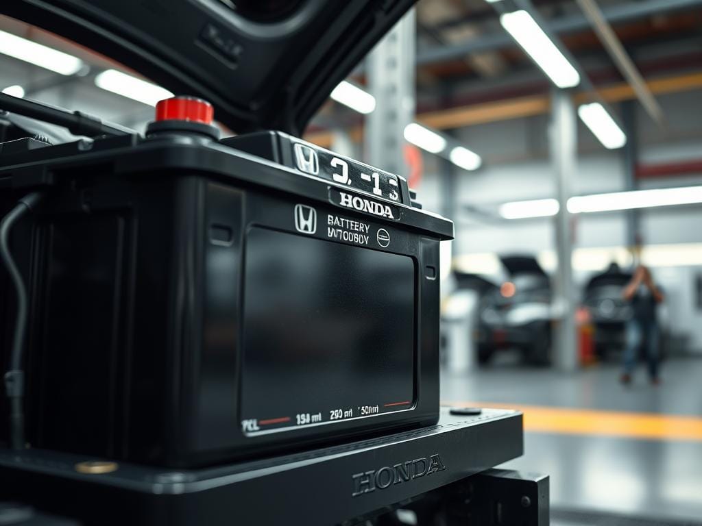 Technical specifications Honda batteries, showcasing a detailed view of a car battery in a well-lit, clean workshop setting. The battery is prominently displayed, with a crisp, high-resolution close-up capturing its intricate components and design. The image conveys a sense of technical precision and attention to detail, reflecting the quality and engineering excellence of Honda's battery technology. The overall mood is one of professionalism and expertise, conveying the reliability and performance that Honda batteries are known for. Technical specifications Honda batteries, showcasing a detailed view of a car battery in a well-lit, clean workshop setting. The battery is prominently displayed, with a crisp, high-resolution close-up capturing its intricate components and design. The image conveys a sense of technical precision and attention to detail, reflecting the quality and engineering excellence of Honda's battery technology. The overall mood is one of professionalism and expertise, conveying the reliability and performance that Honda batteries are known for.