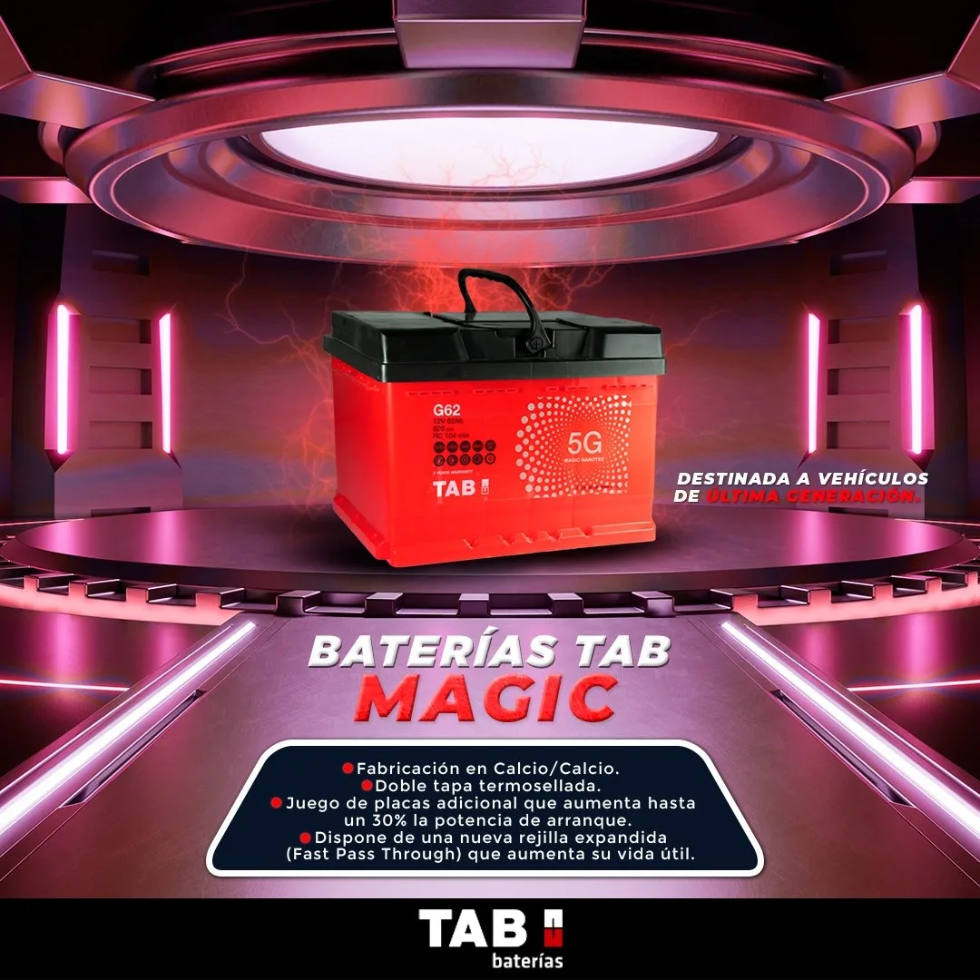 Batería TAB para vehículos modernos.