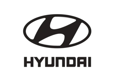 Logotipo de Hyundai en negro.
