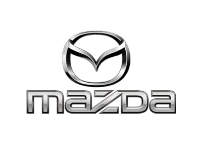 Logotipo plateado de Mazda