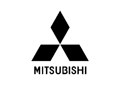 Logotipo de Mitsubishi en negro.