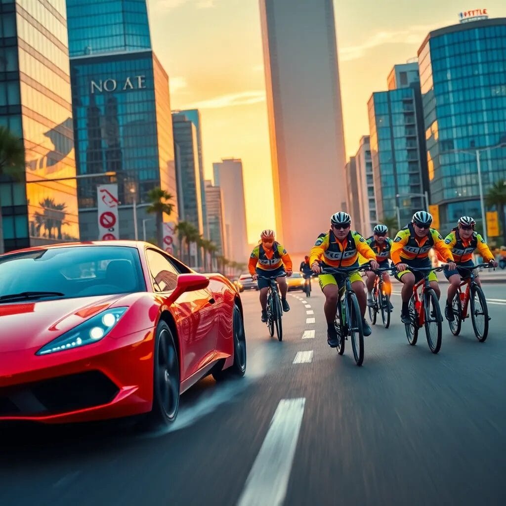 Cuando los coches eran perseguidos por policías en bicicleta