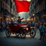 Por qué los primeros coches necesitaban un hombre con bandera roja