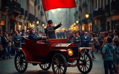 Por qué los primeros coches necesitaban un hombre con bandera roja