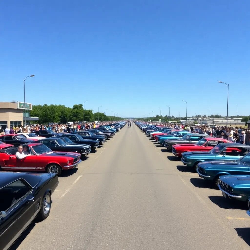 Récord mundial de Ford Mustang desfilando juntos