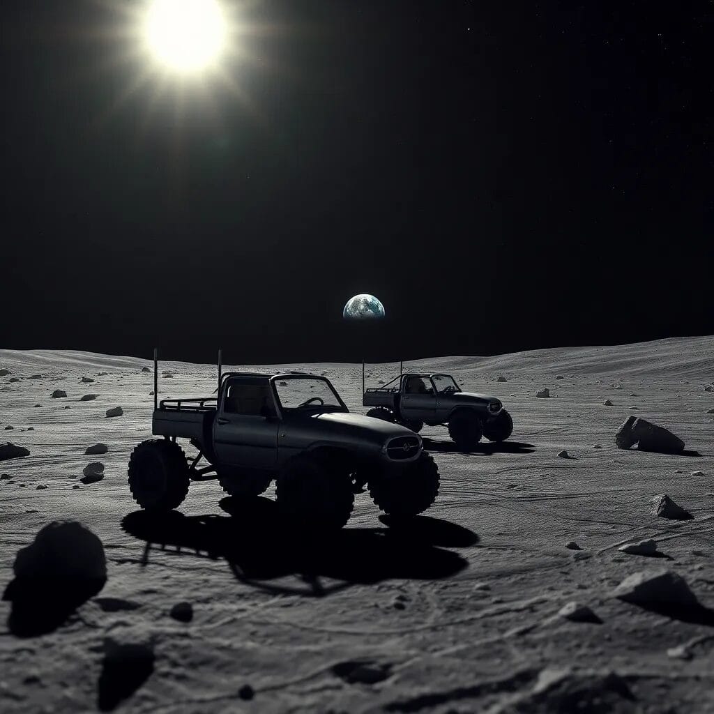 Los coches lunares que siguen en la Luna