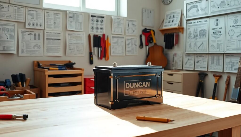 Venta Baterías para Carro a Domicilio Bogotá Batería en taller con herramientas alrededor.