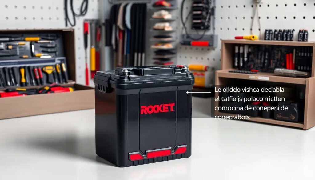 Batería negra con logo rojo