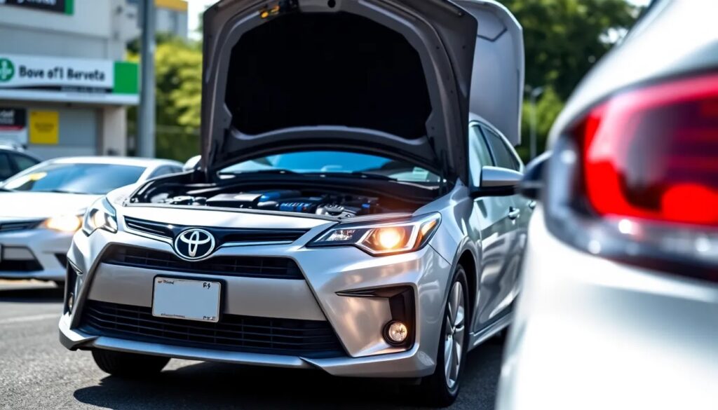 Venta Baterías para Carro a Domicilio Bogotá Auto Toyota con capó abierto