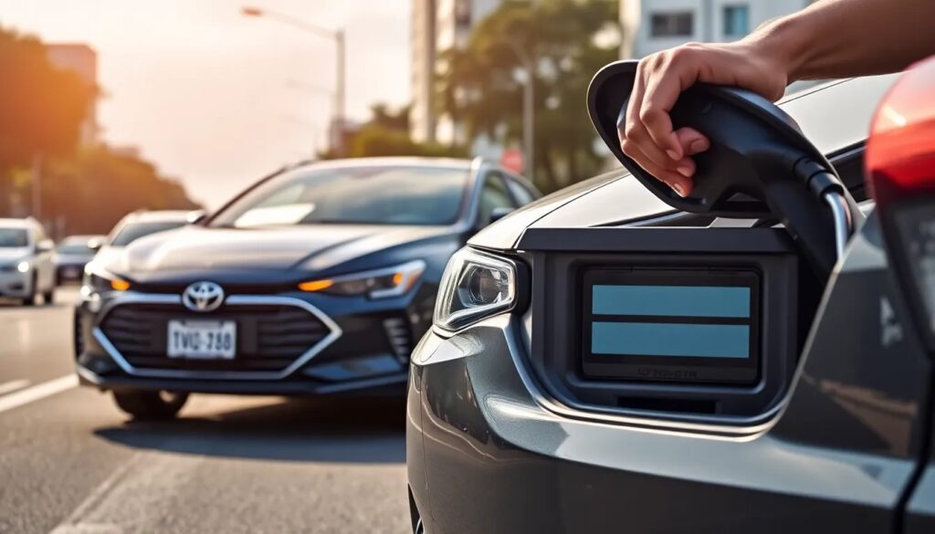 Venta Baterías para Carro a Domicilio Bogotá Coche eléctrico cargando en la calle