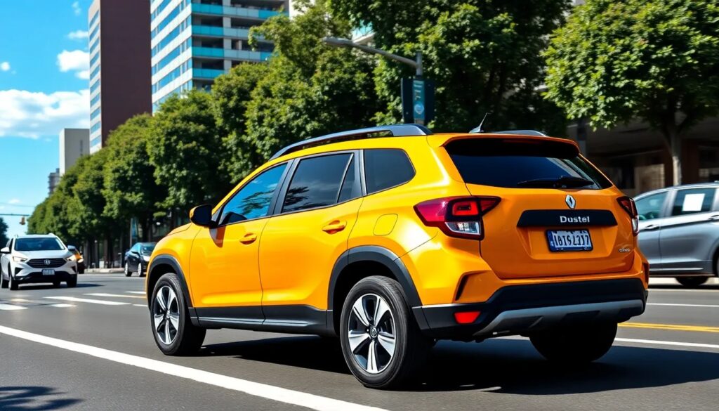 Renault Duster naranja en la calle