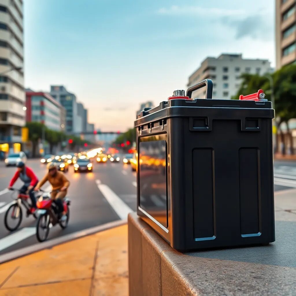 Batería en la calle, ciclistas pasando.