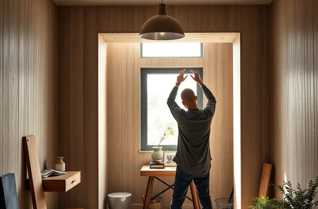 Hombre en habitación con luz natural