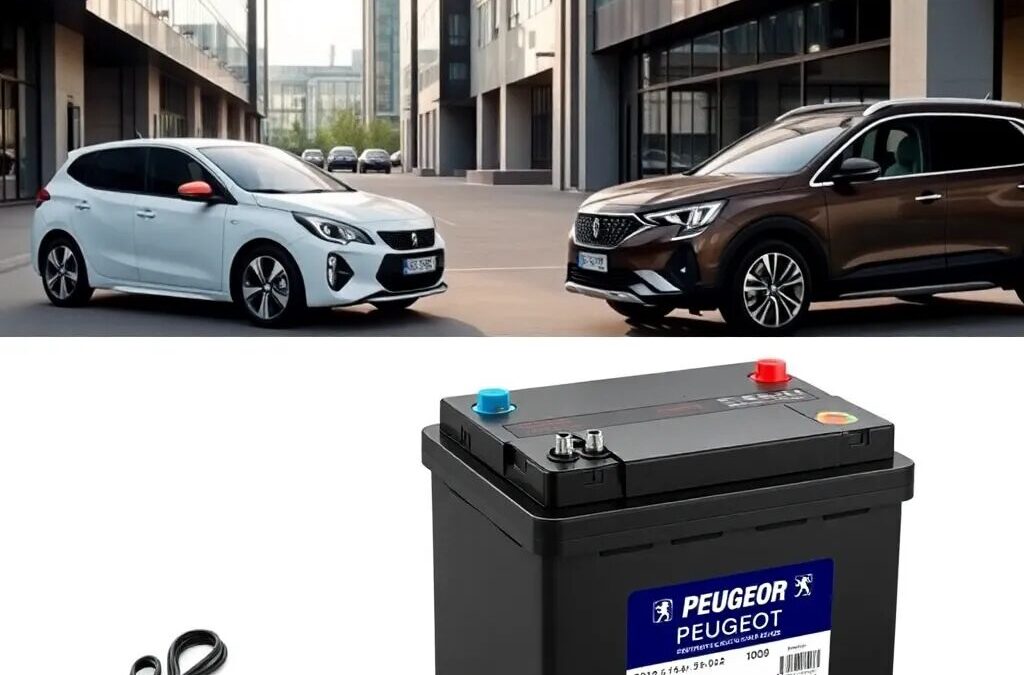 Batería para vehículos Peugeot moderna.