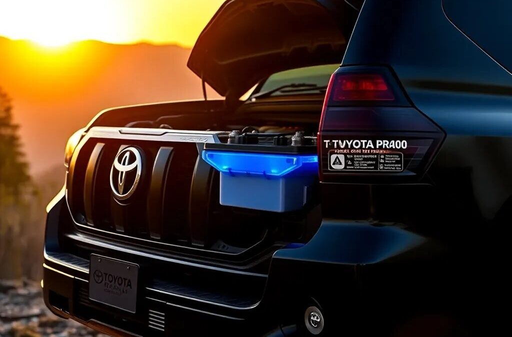 Toyota Prado al atardecer con maletero abierto