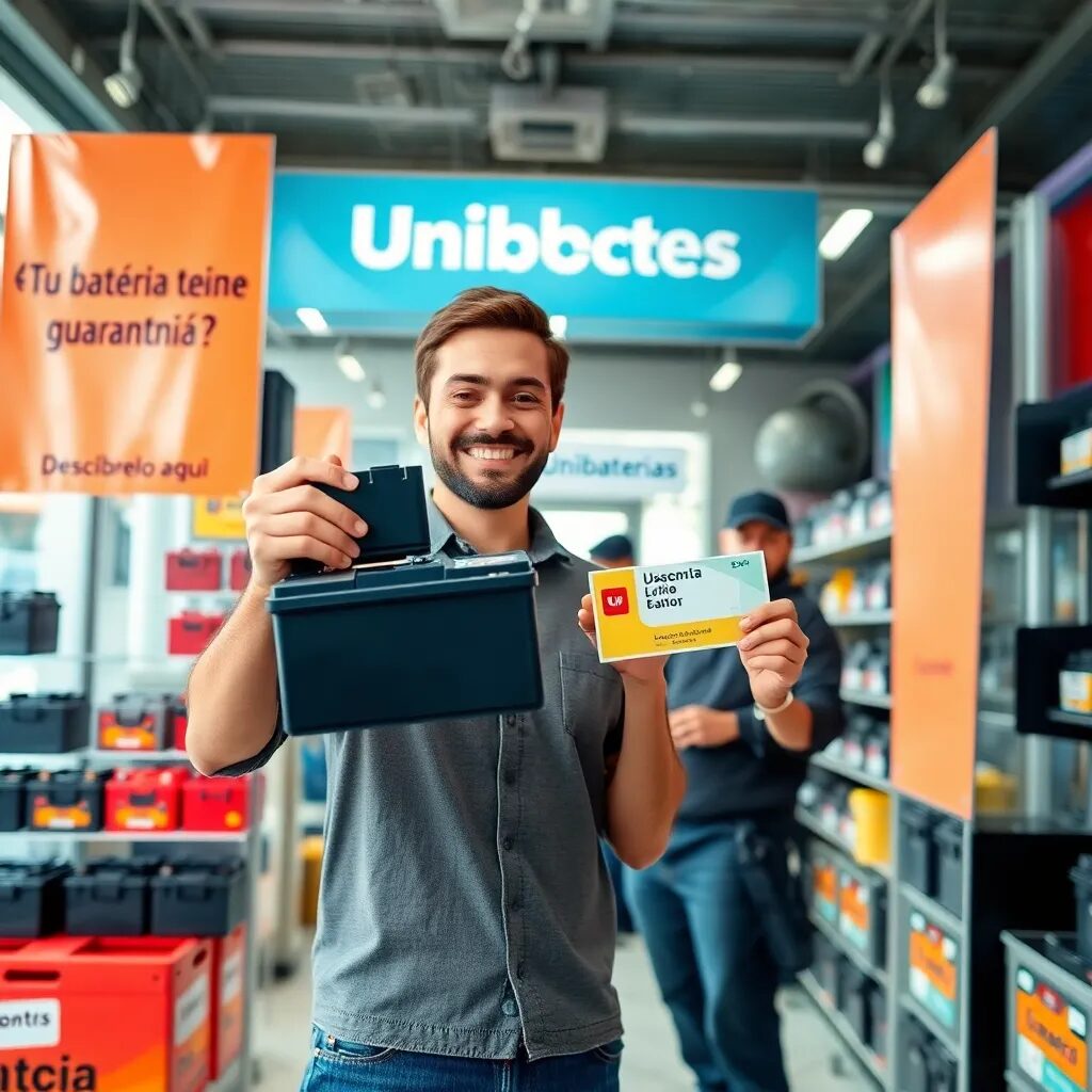 Venta de Baterías a Domicilio Bogotá Hombre sonriente con batería y garantía.