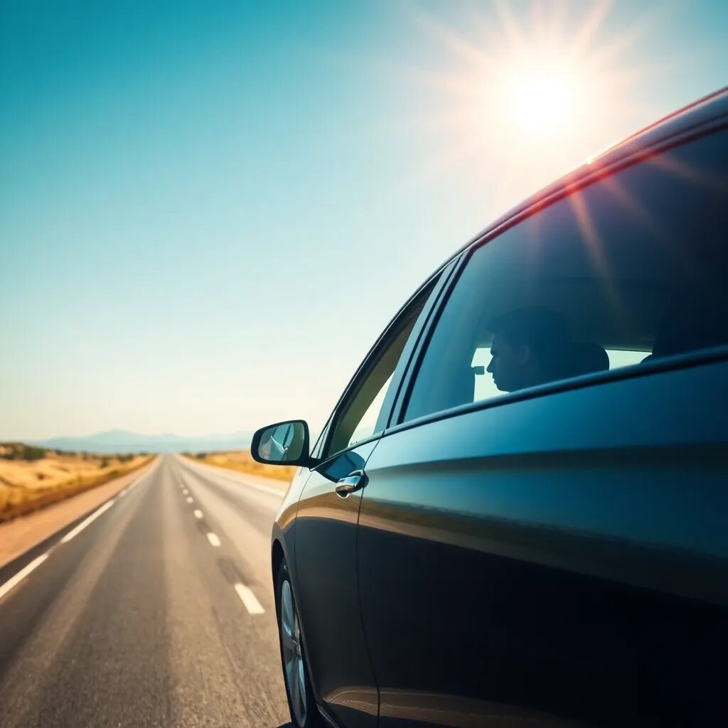 Venta de Baterías a Domicilio Bogotá Coche en carretera bajo el sol