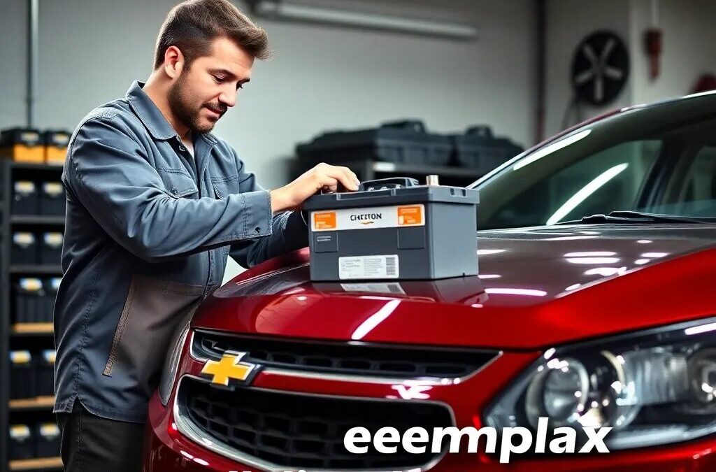 Hombre revisando batería de automóvil