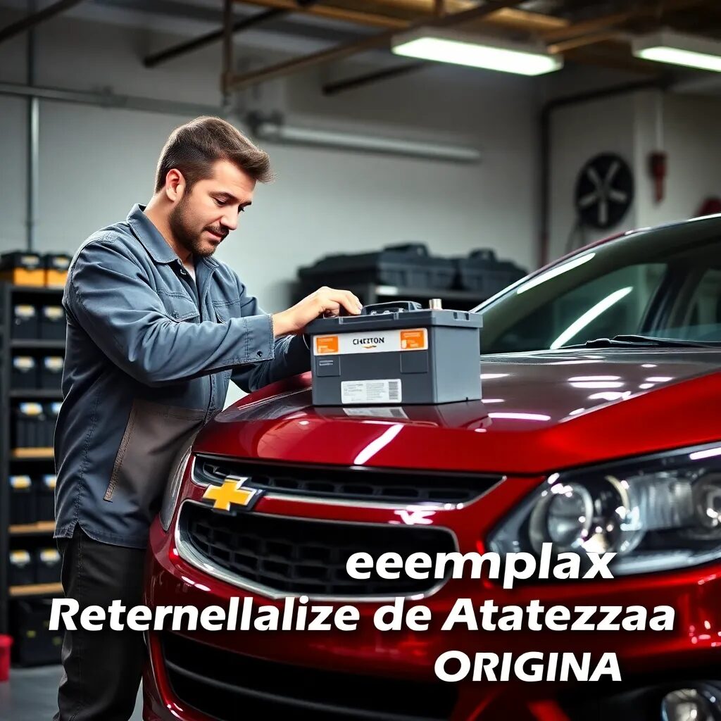Hombre revisando batería de automóvil