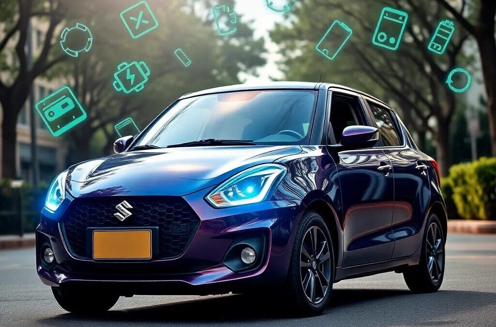 Coche moderno con tecnología avanzada.