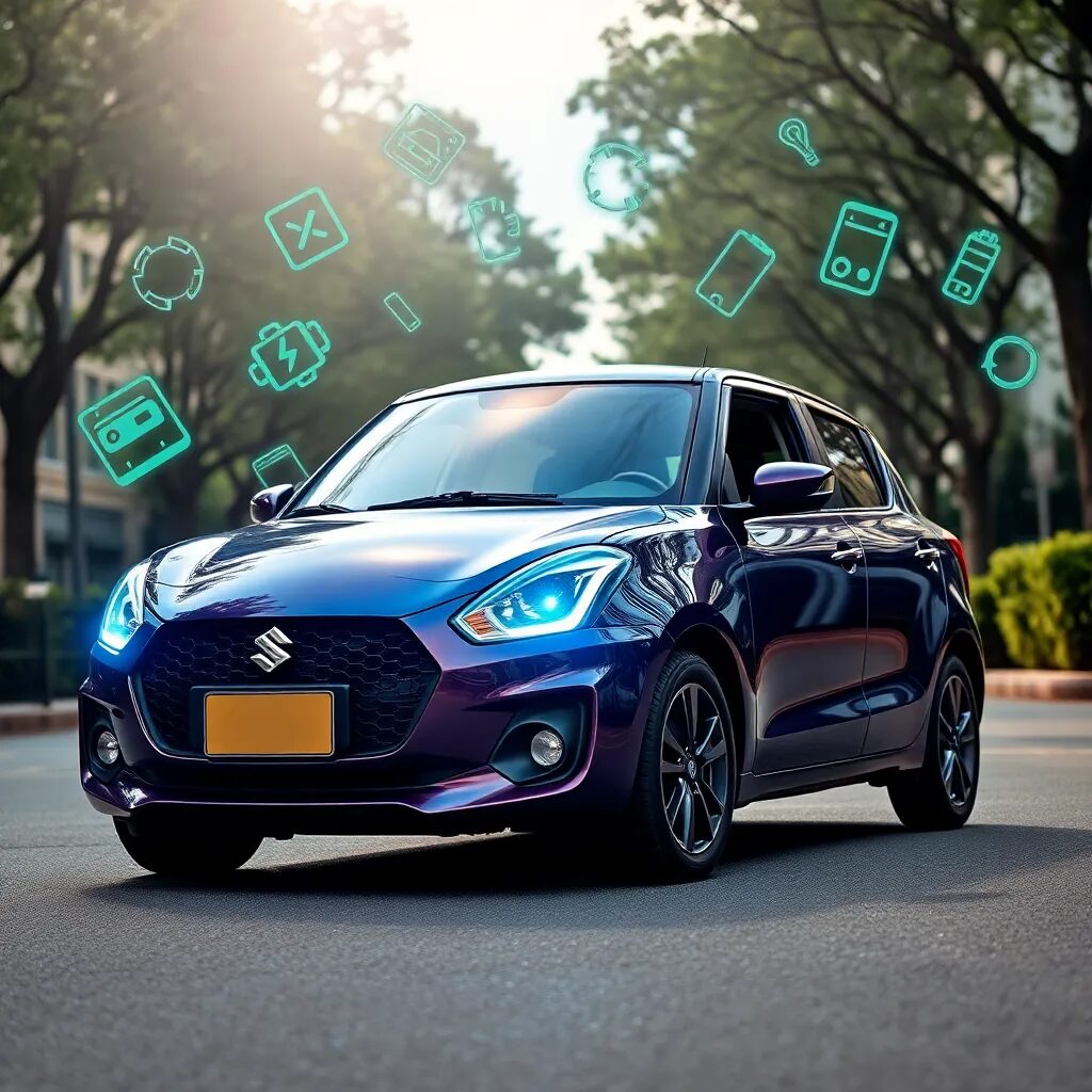 Coche moderno con tecnología avanzada.