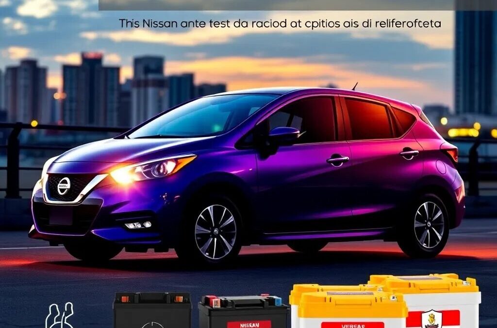 Auto Nissan con baterías destacadas.