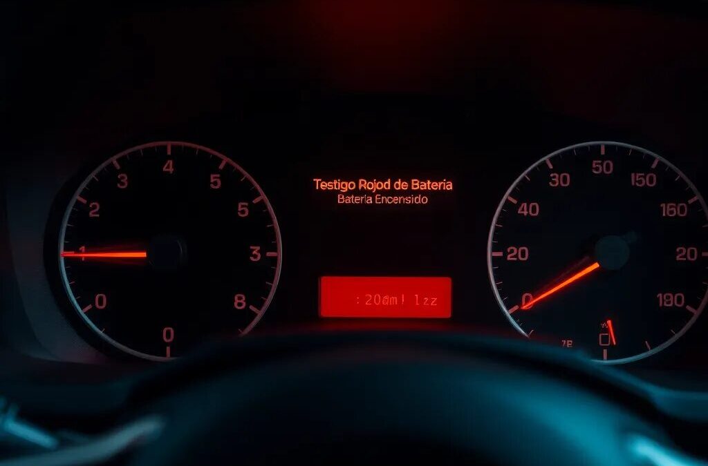 Advertencia de batería encendida en coche
